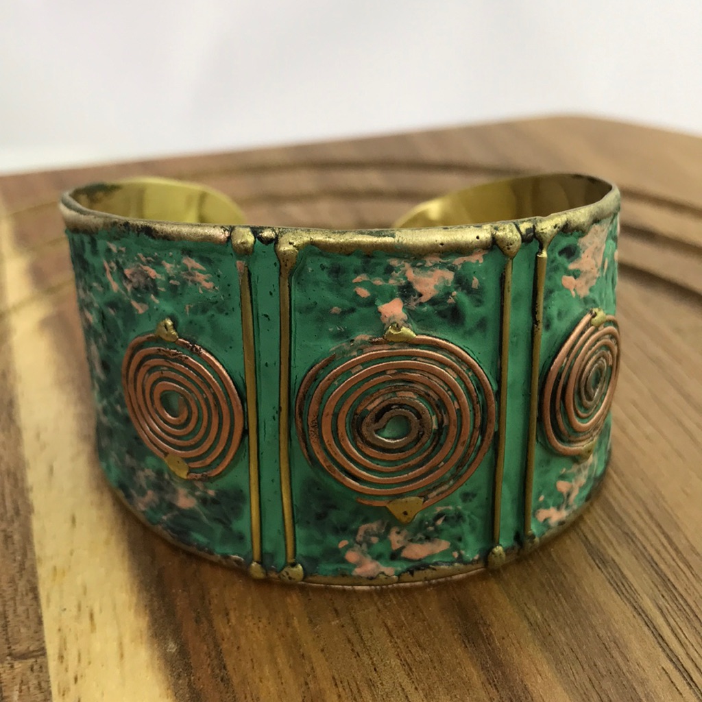 Beautiful Artisan Patina Finish Cuff Bracelet 1.5